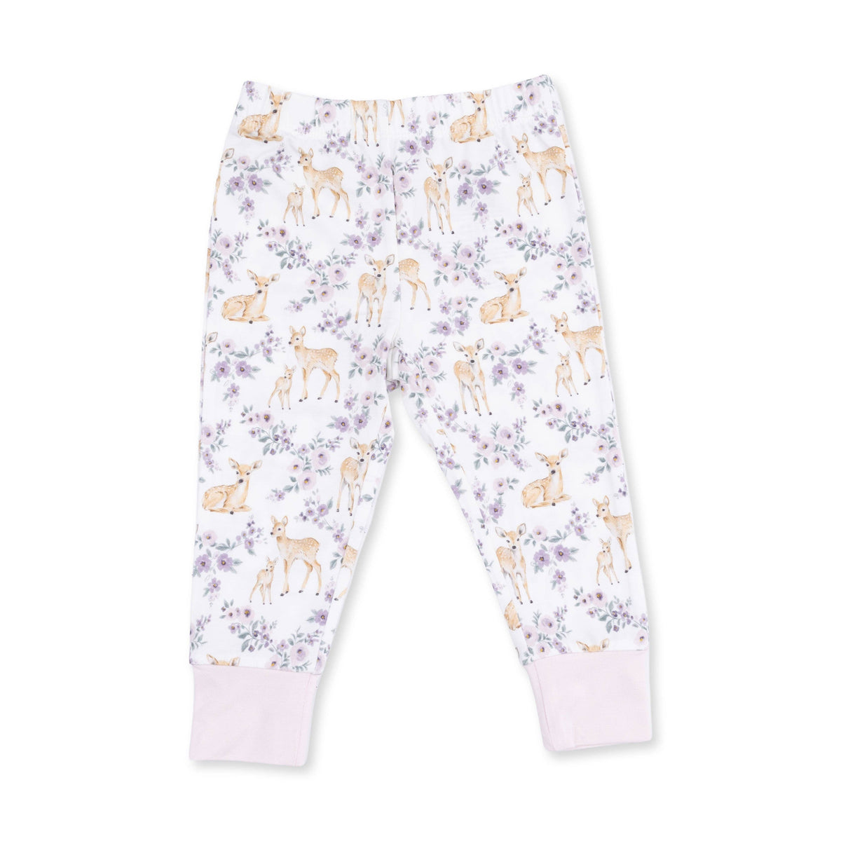 Floral Deer - Long Sleeve Loungewear Set: 3/4T