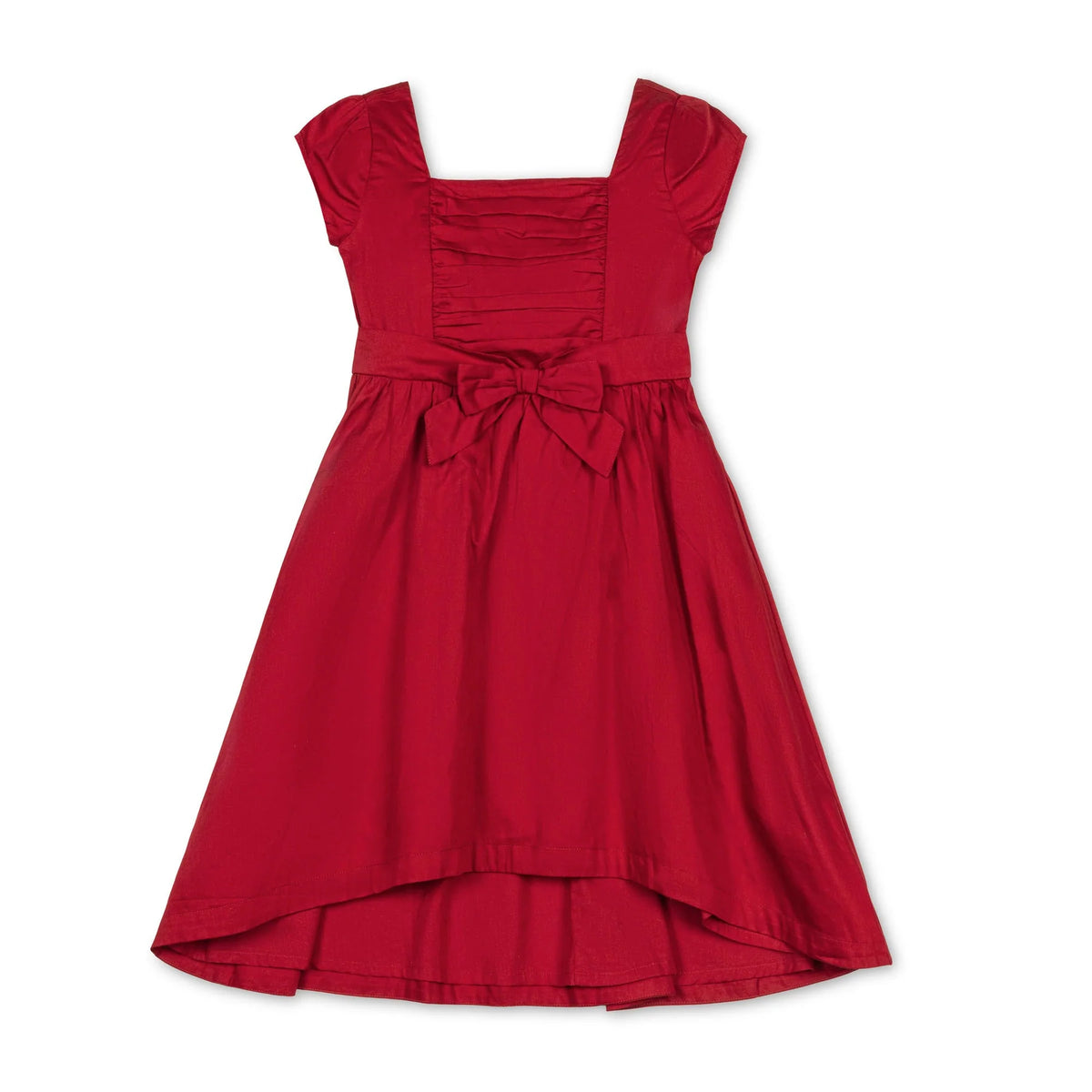 Organic High Low Sateen Dress Red