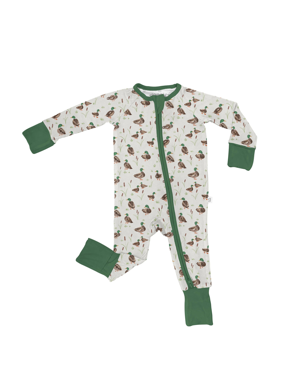 Mallard Drake Ducks-Convertible Zip PJs: 0-3mo