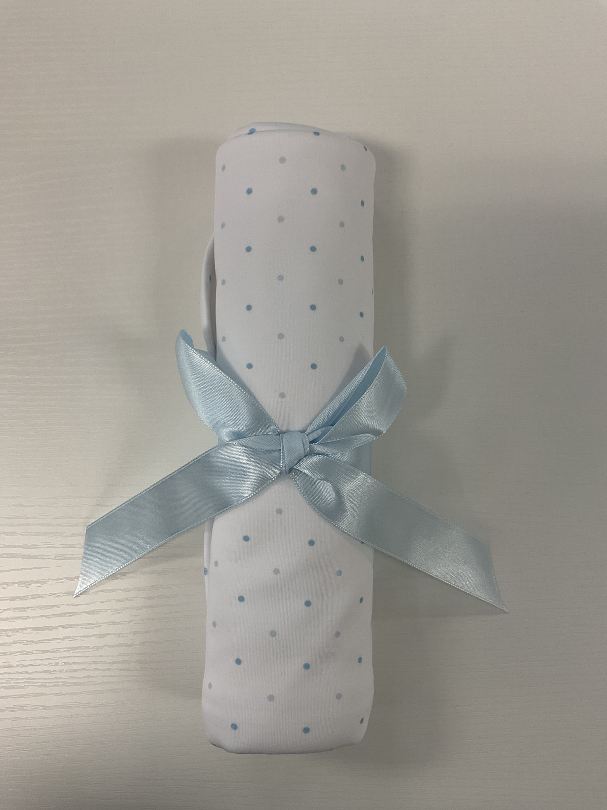 Baby club chic blanket with blue polka dots