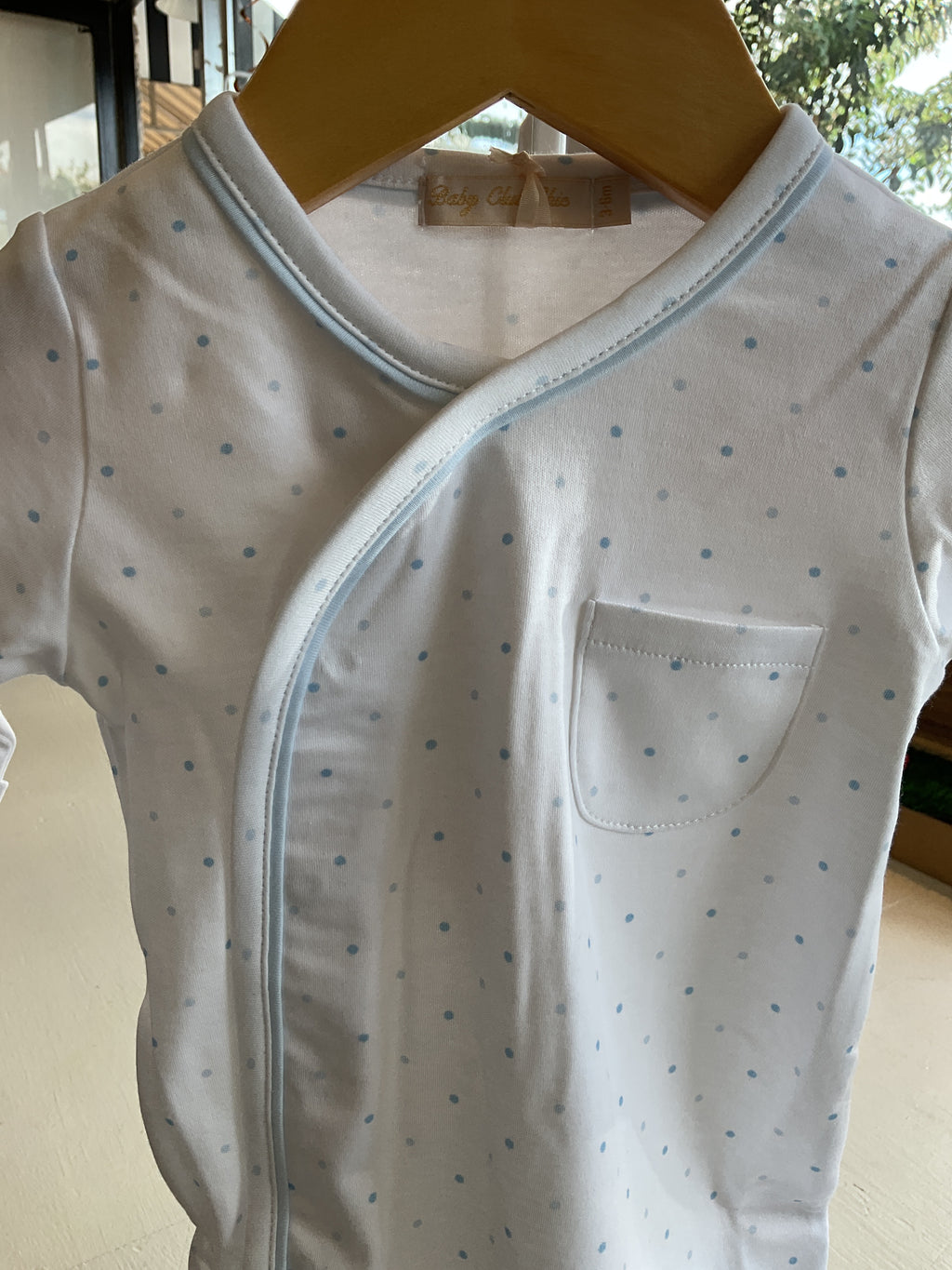 ￼Baby Club Chic Pima Blue Dot Sleep