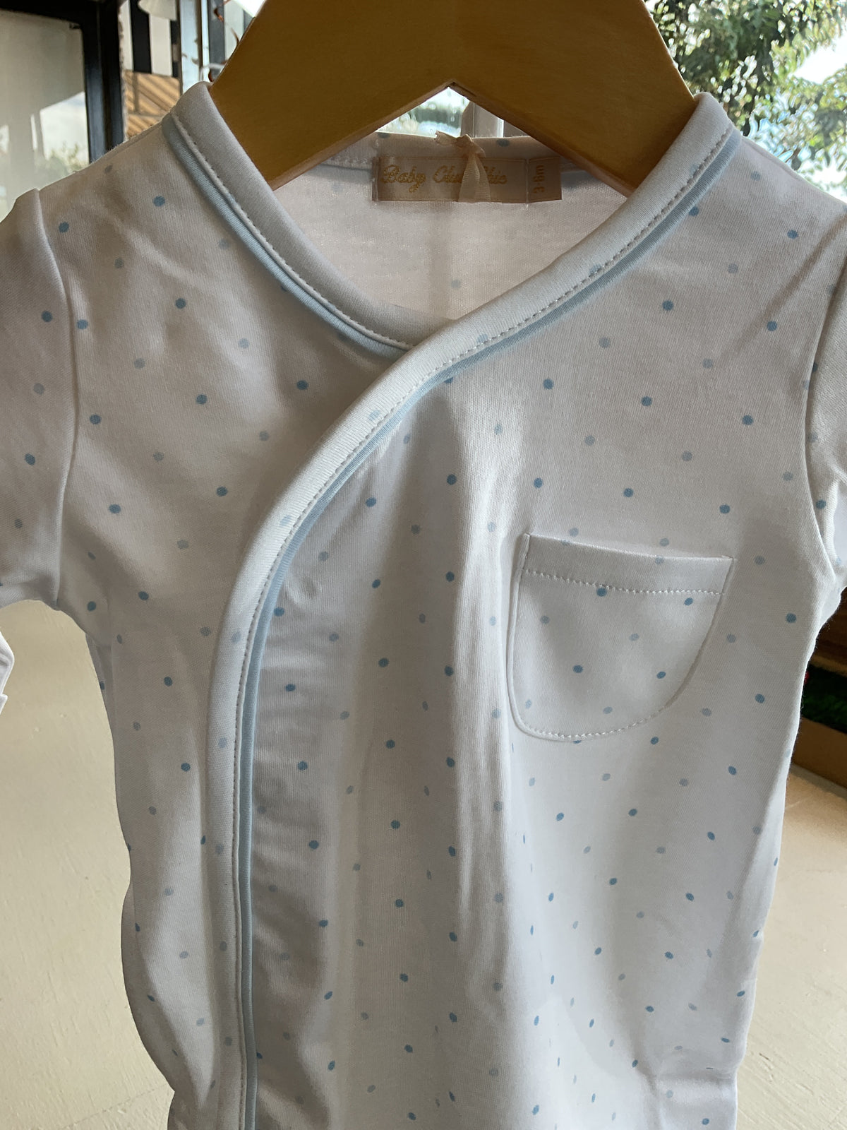 ￼Baby Club Chic Pima Blue Dot Sleep
