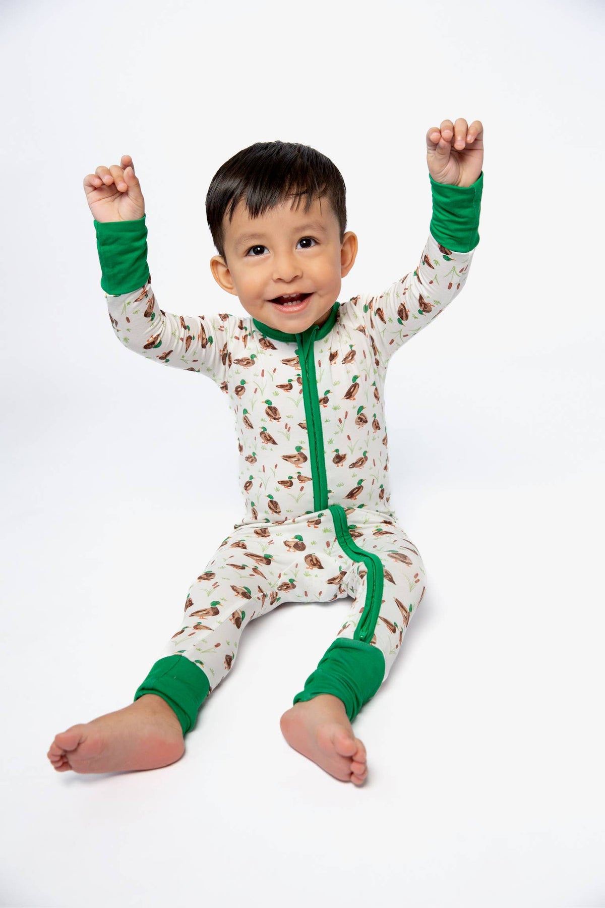 Mallard Drake Ducks-Convertible Zip PJs: 3-6mo