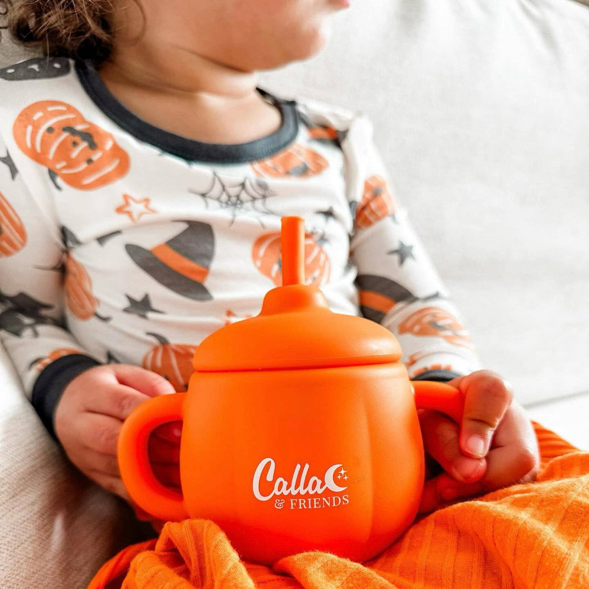 The Pumpkin Patch Spill-Proof Straw Cup: Jack-O-Lantern Orange
