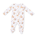 Woodland Animals with Pumpkins - 2 Way Zipper Footie: 6/9M
