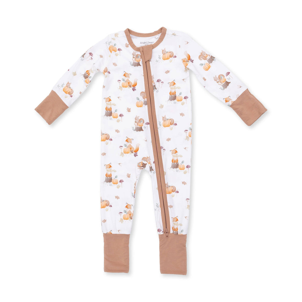 Woodland Animals with Pumpkins - Convertible Romper: 18/24M