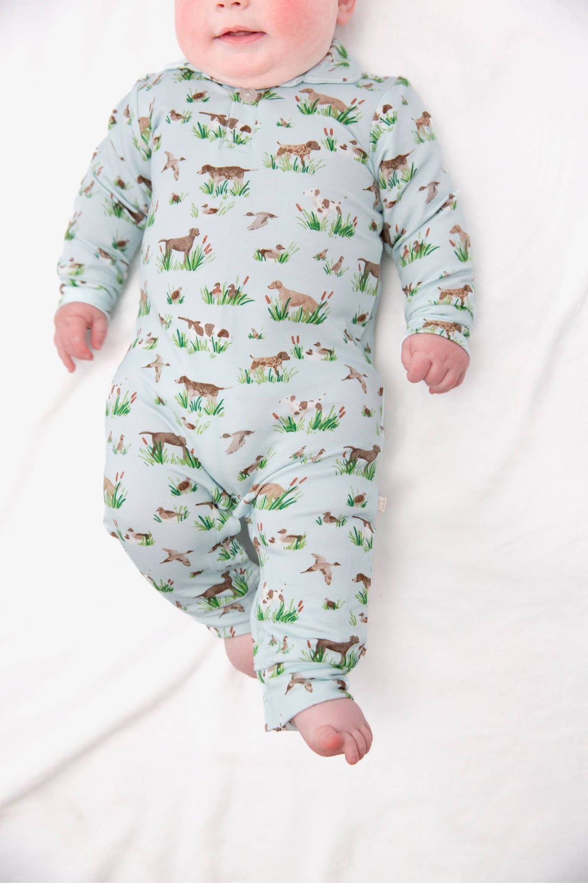 Delta Bird Hunting Dogs - Sweatshirt Polo Romper: 3-6mo
