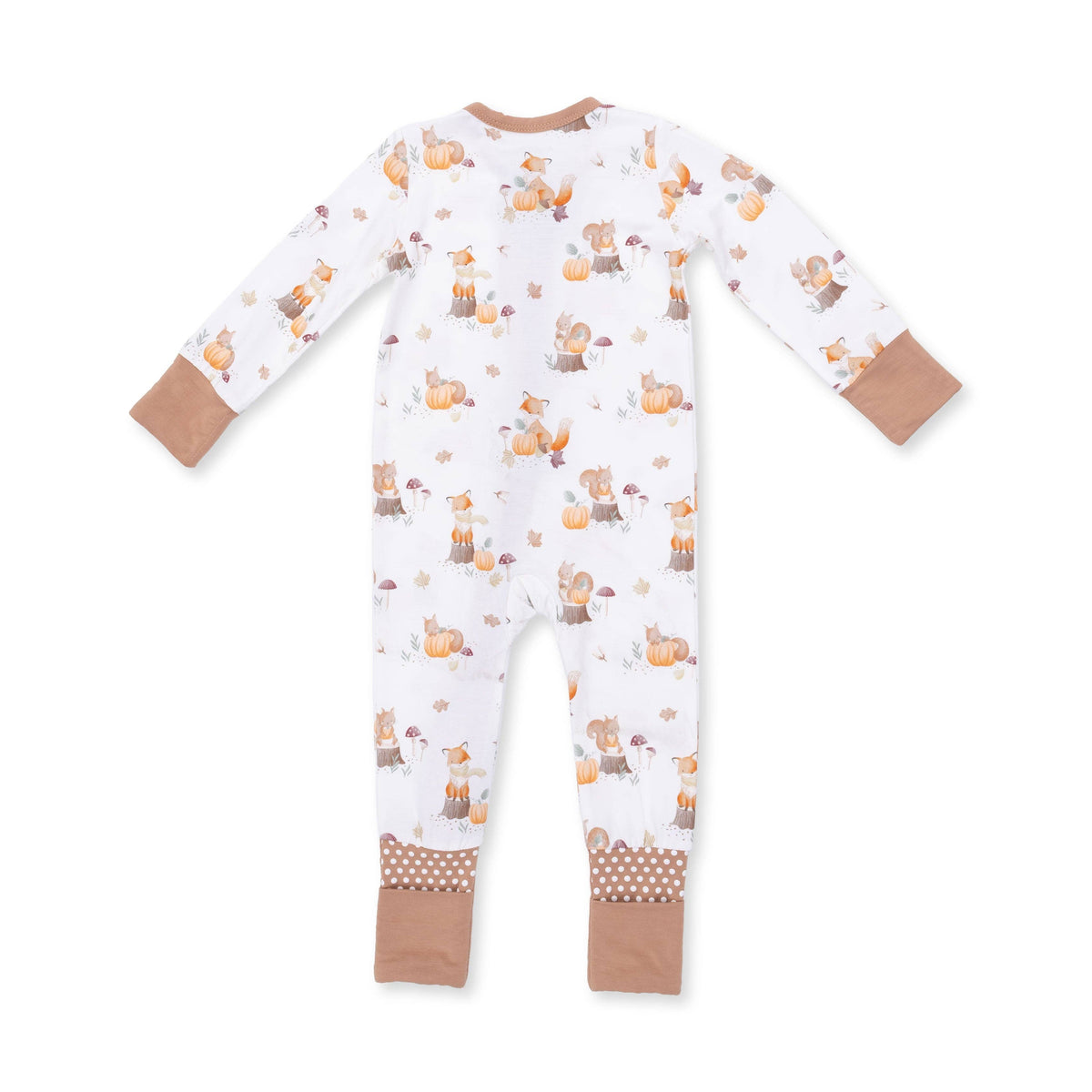 Woodland Animals with Pumpkins - Convertible Romper: 18/24M