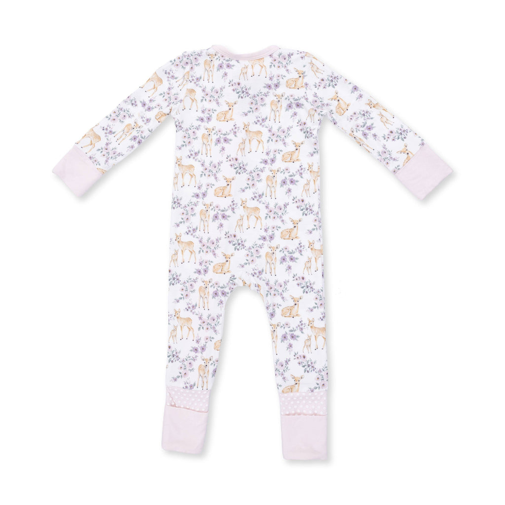 Floral Deer - Convertible Romper: 18/24M