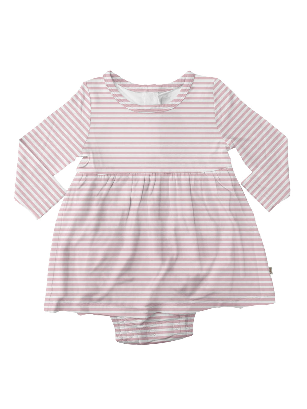 Pink Stripes - LS Bodysuit Dress: 18-24mo