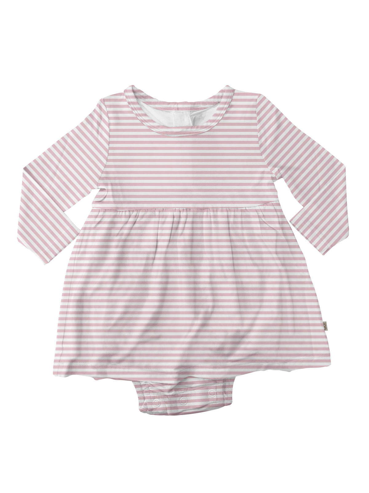 Pink Stripes - LS Bodysuit Dress: 18-24mo