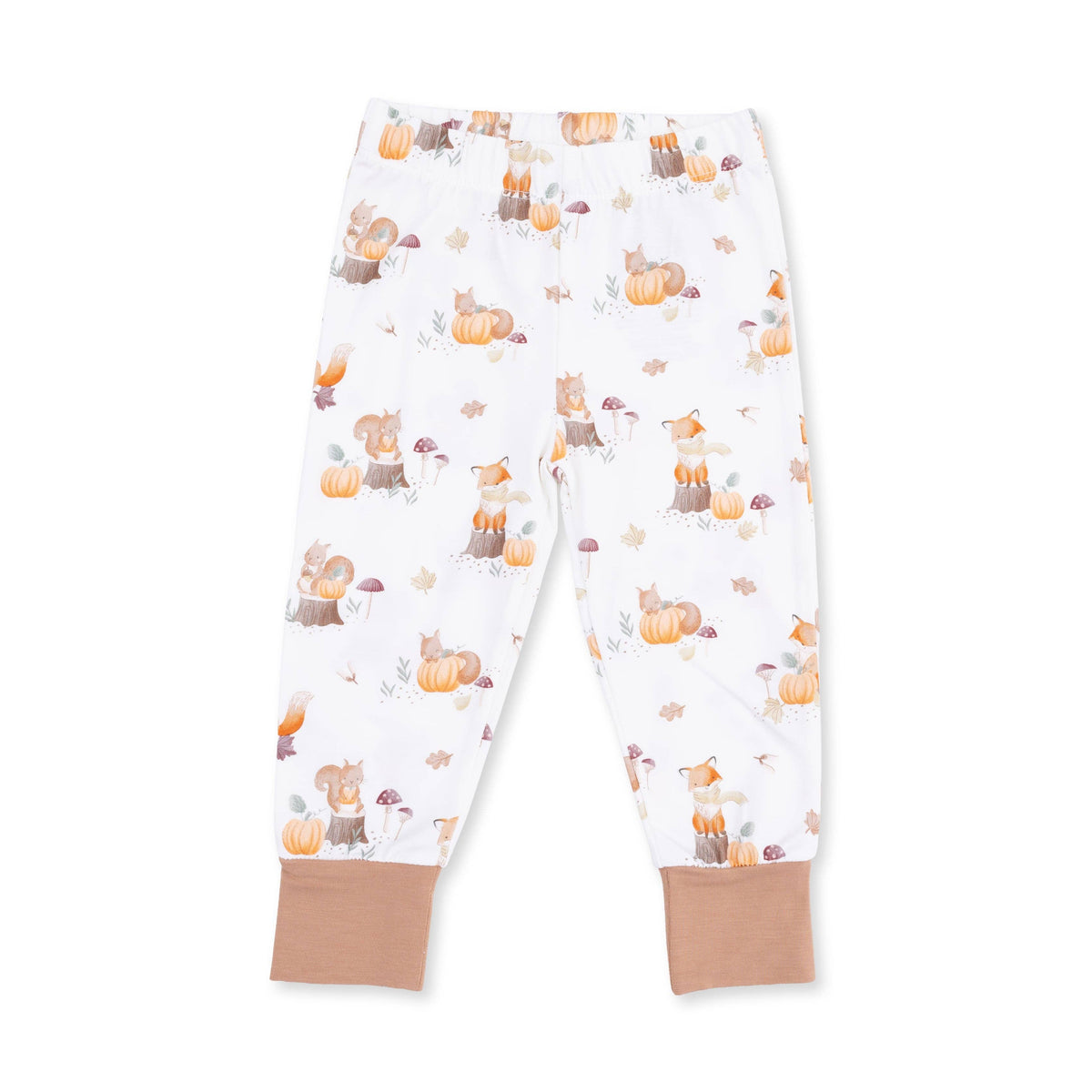Woodland Animals with Pumpkins - Short Sleeve Loungewear Set: 2T