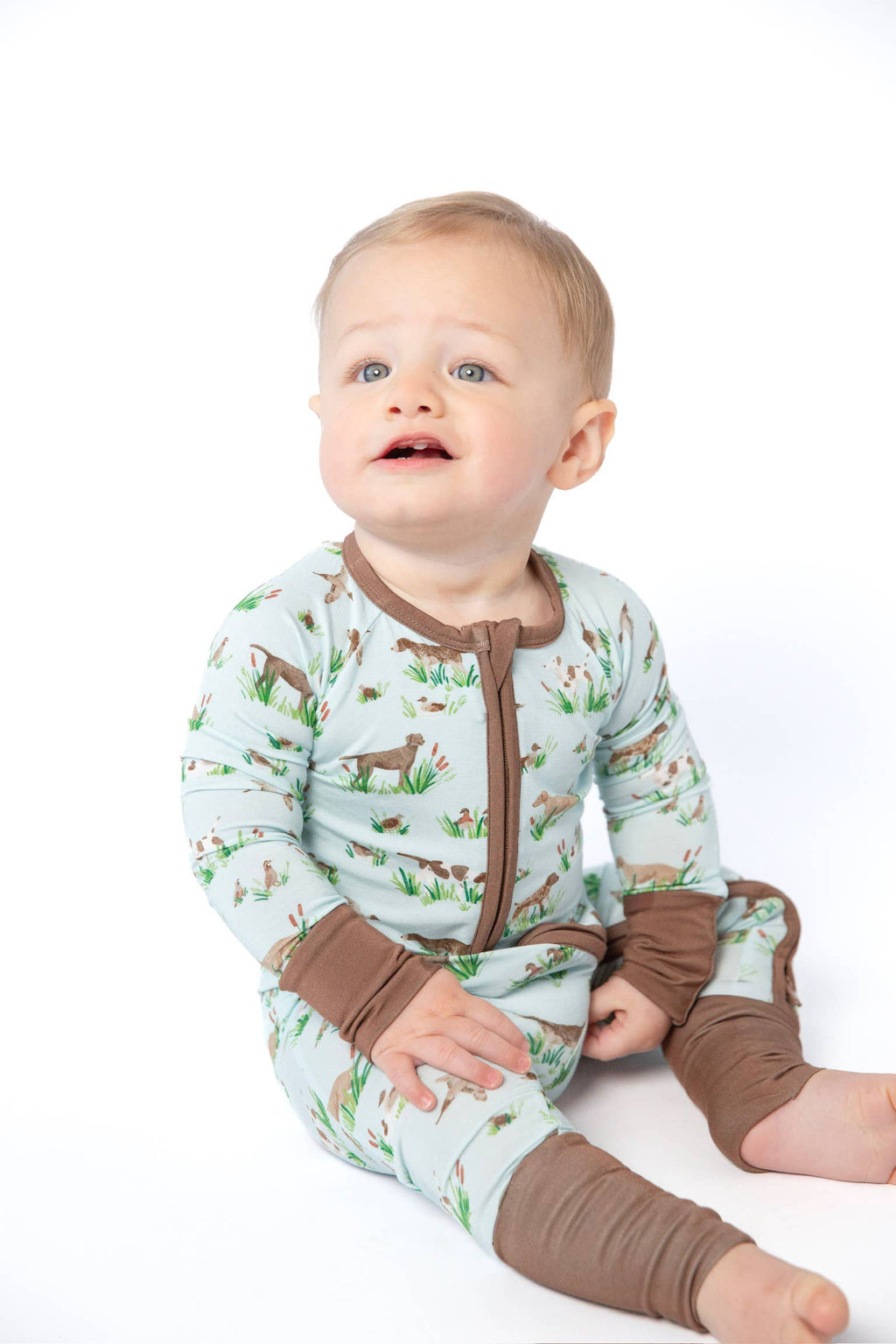 Delta Bird Hunting Dogs Convertible Zip PJs: 0-3mo