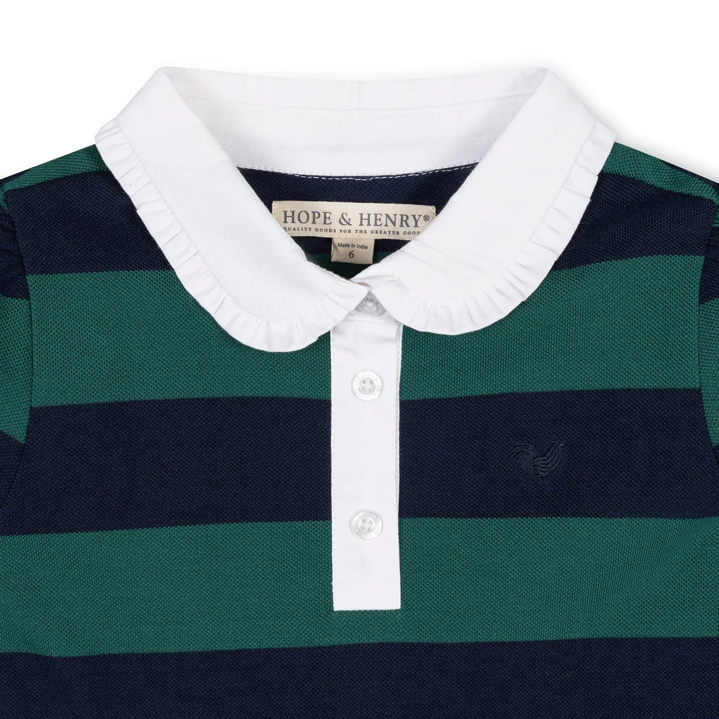 Organic Pique Polo Blue & Green Dress Hope & Henry