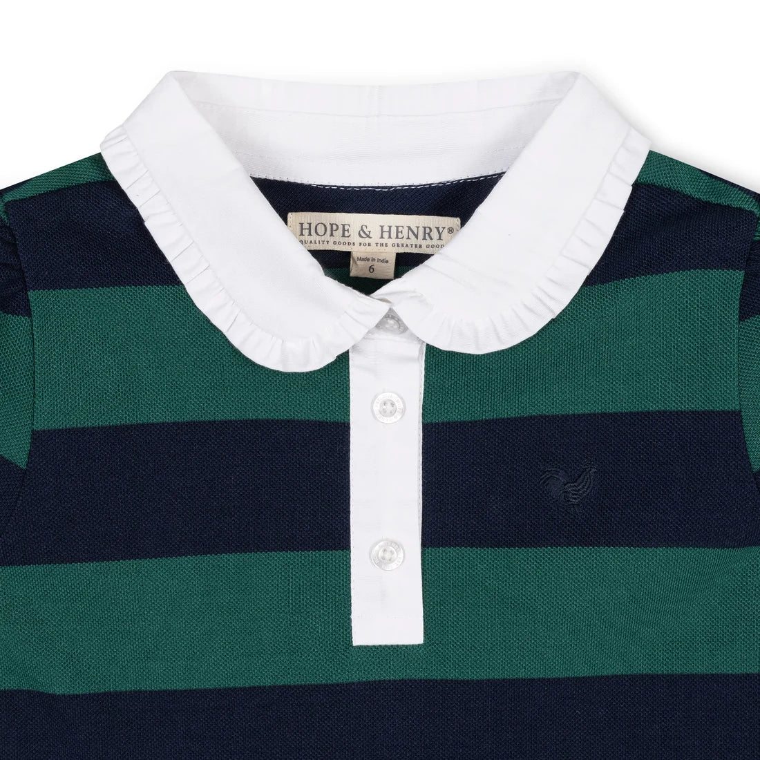 Organic Pique Polo Blue & Green Dress Hope & Henry